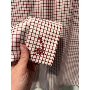 Peter millar OU nanolux 100% cotton plaid button down size large NWT.